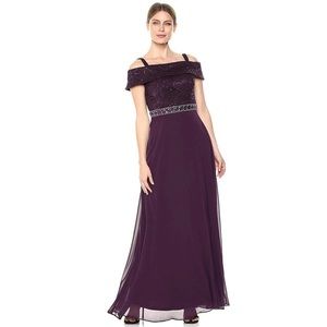Emma Street Burgundy Lace And Chiffon Dress-8